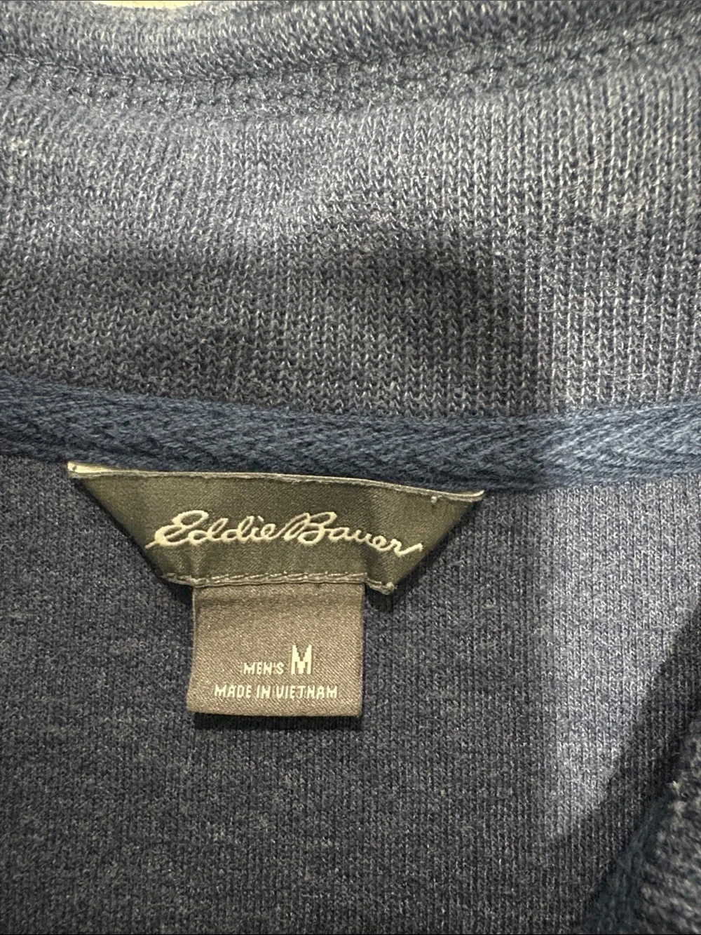 Eddie Bauer Men's Navy Blue Knit Quarter-Zip